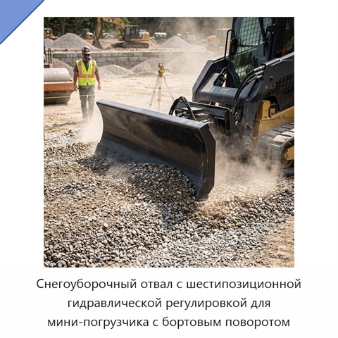 Снегоуборочный отвал с шестипозиционной гидравлической регулировкой для мини-погрузчика с бортовым поворотом