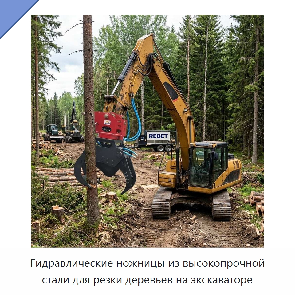 Гидравлические ножницы из высокопрочной стали для резки деревьев на экскаваторе