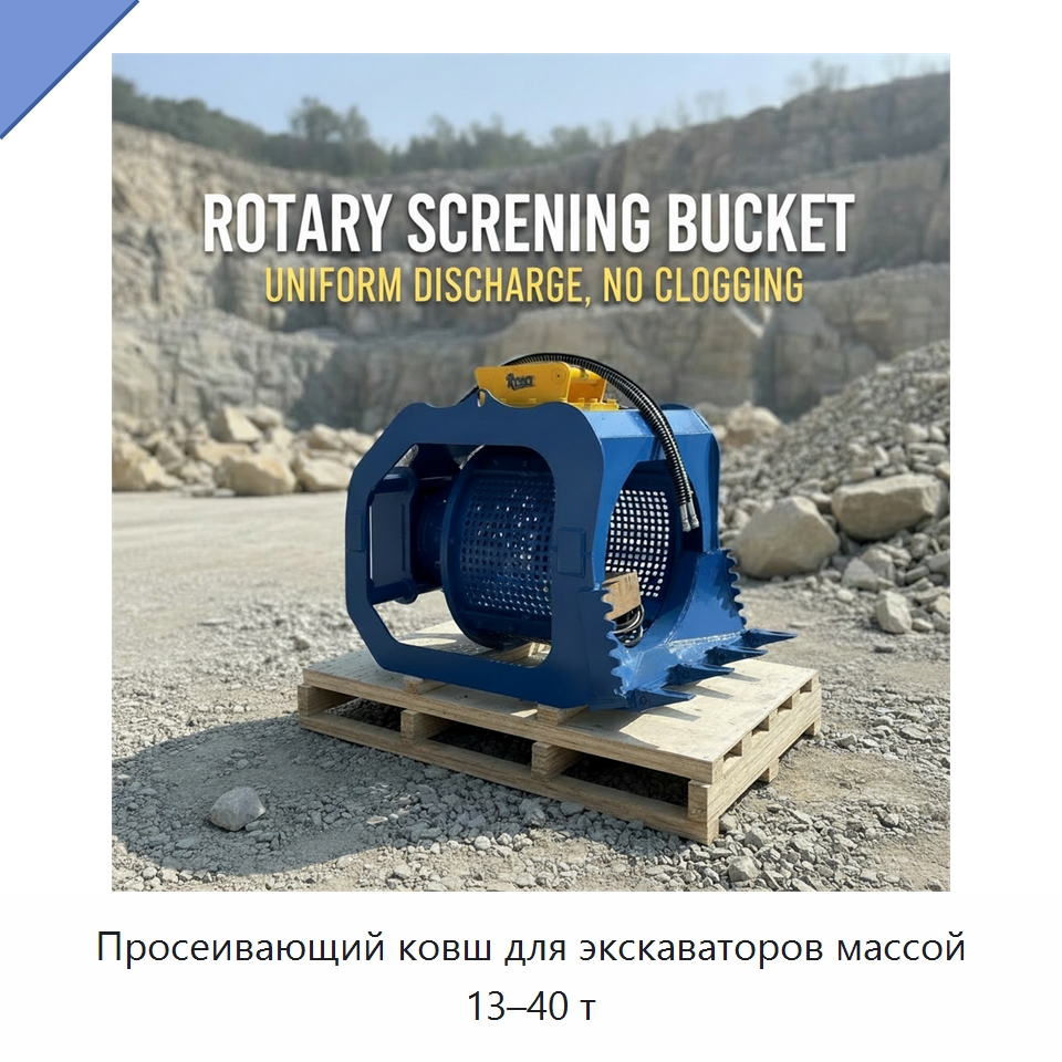 Просеивающий ковш для экскаваторов массой 13–40 т — Навесное оборудование для строительной техники