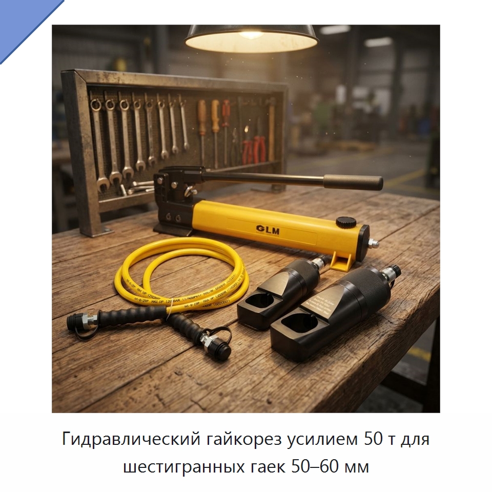 Гидравлический гайкорез усилием 50 т для шестигранных гаек 50–60 мм — Прочие гидравлические инструменты
