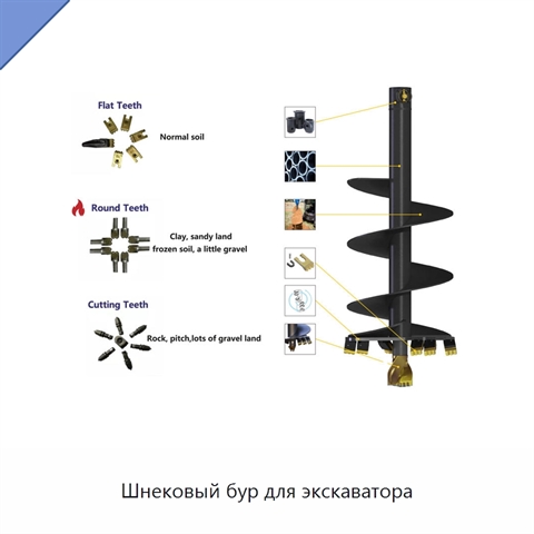 Шнековый бур для экскаватора