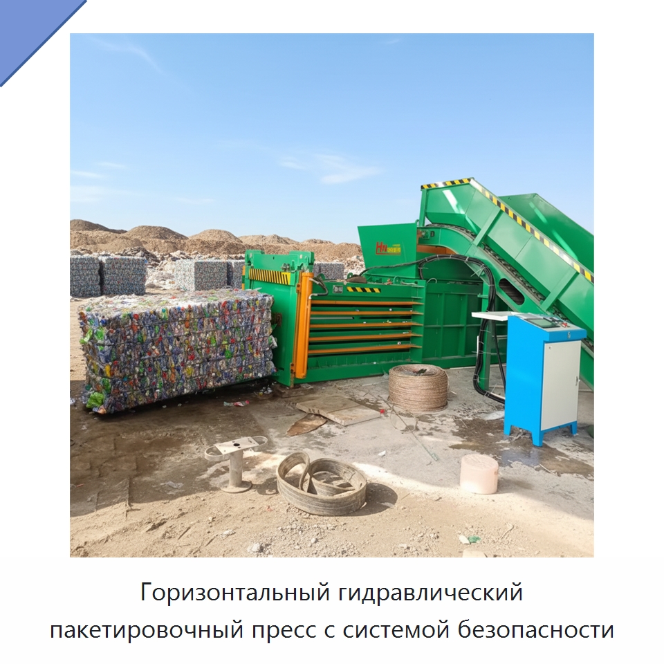 Горизонтальный гидравлический пакетировочный пресс с системой безопасности — Оборудование для переработки металлолома