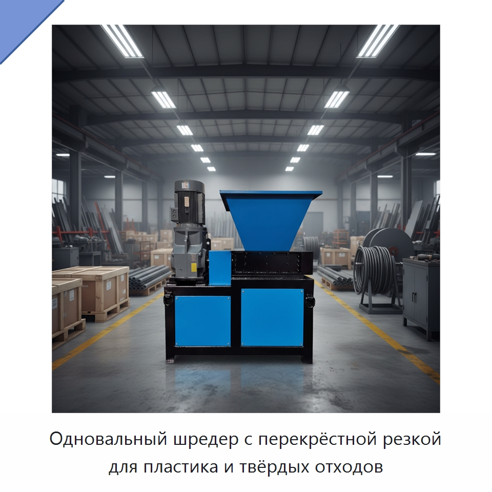 Одновальный шредер с перекрёстной резкой для пластика и твёрдых отходов — Оборудование для переработки пластиковых отходов