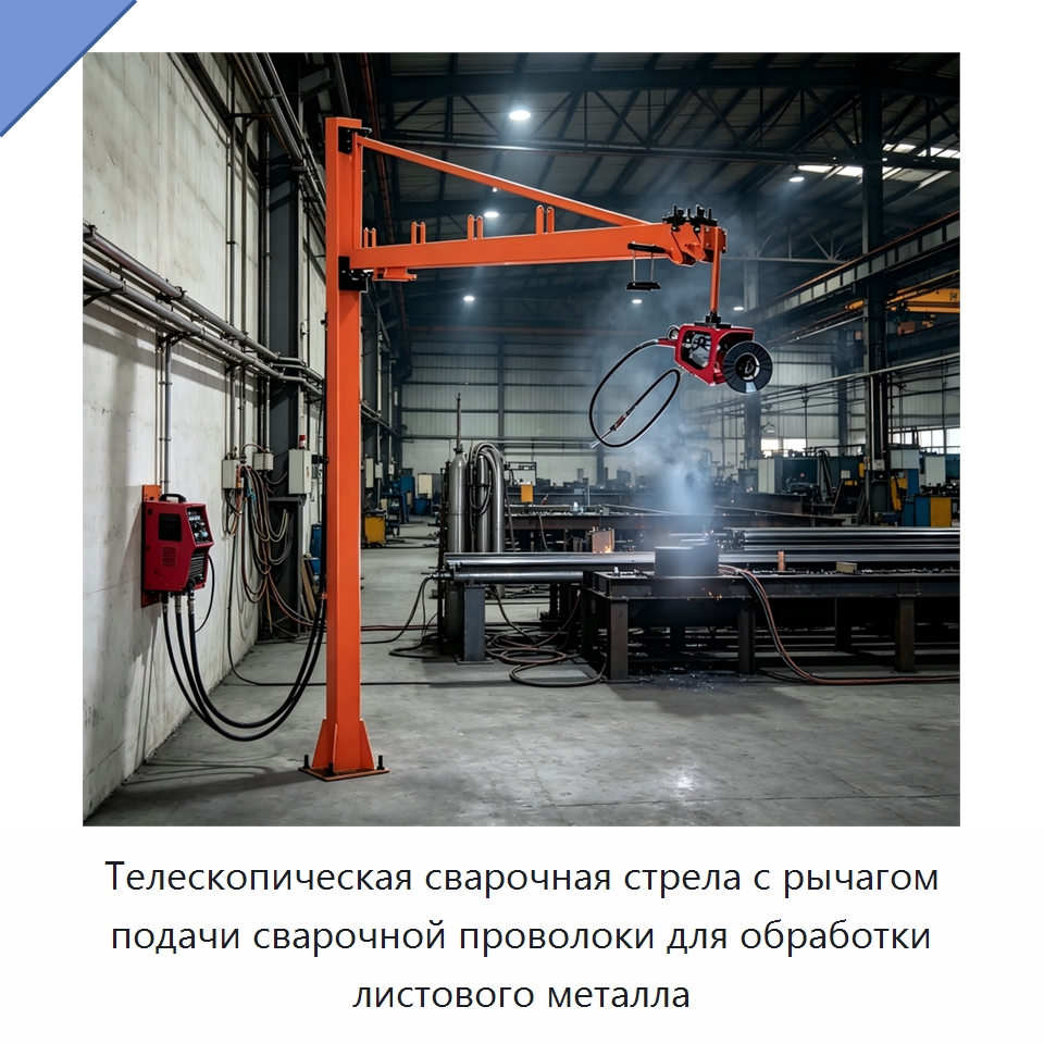 Телескопическая сварочная стрела с рычагом подачи сварочной проволоки для обработки листового металла — Сварочные принадлежности и вспомогательное оборудование