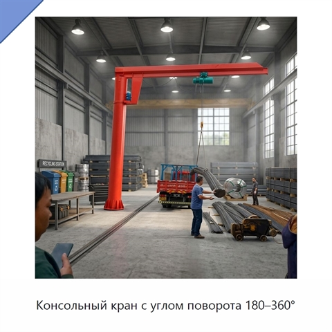 Консольный кран с углом поворота 180–360°
