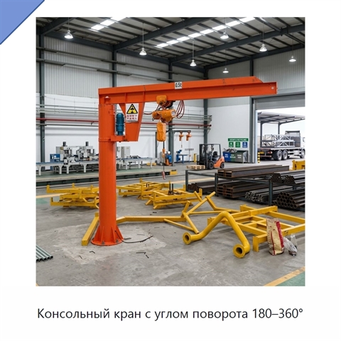 Консольный кран с углом поворота 180–360°