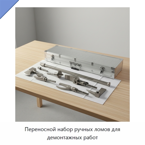 Переносной набор ручных ломов для демонтажных работ