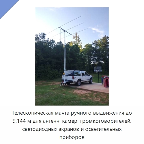 Телескопическая мачта ручного выдвижения до 9,144 м для антенн, камер, громкоговорителей, светодиодных экранов и осветительных приборов