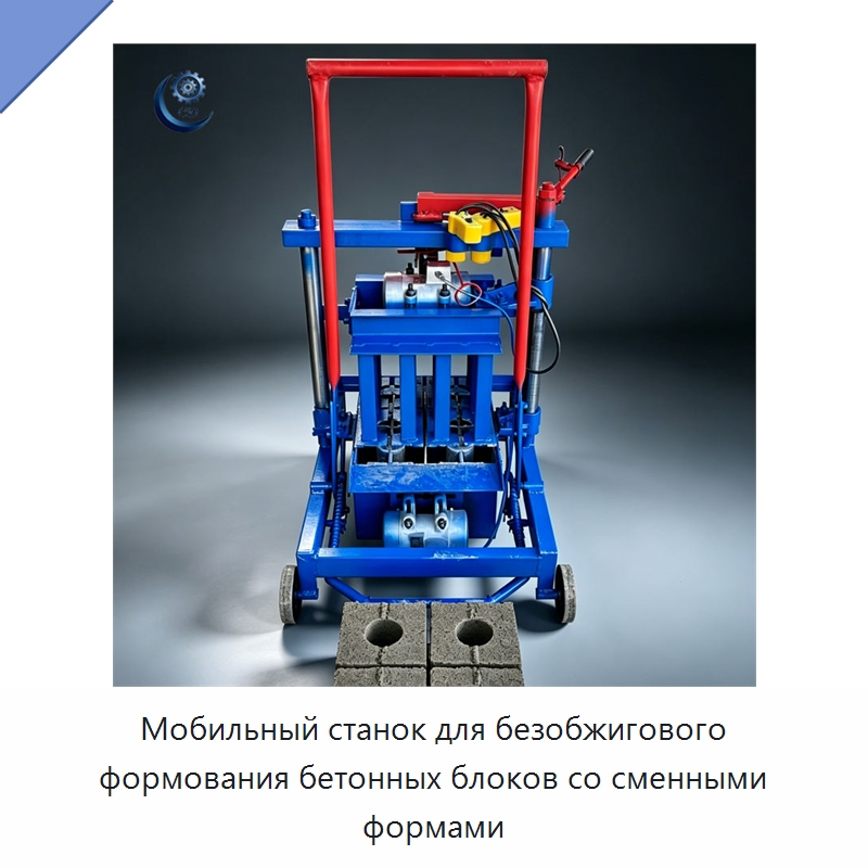 Мобильный станок для безобжигового формования бетонных блоков со сменными формами — Специальные машины и промышленное оборудование