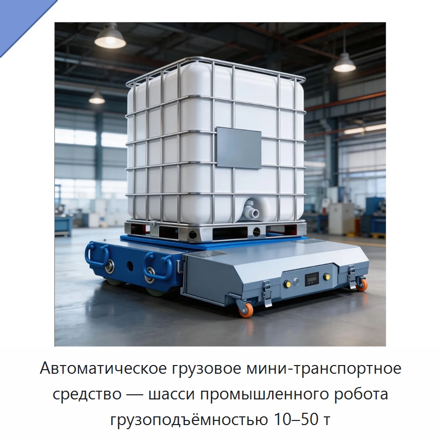 Автоматическое грузовое мини-транспортное средство — шасси промышленного робота грузоподъёмностью 10–50 т — Прочее подъемно-транспортное оборудование