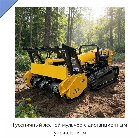Гусеничный лесной мульчер с дистанционным управлением