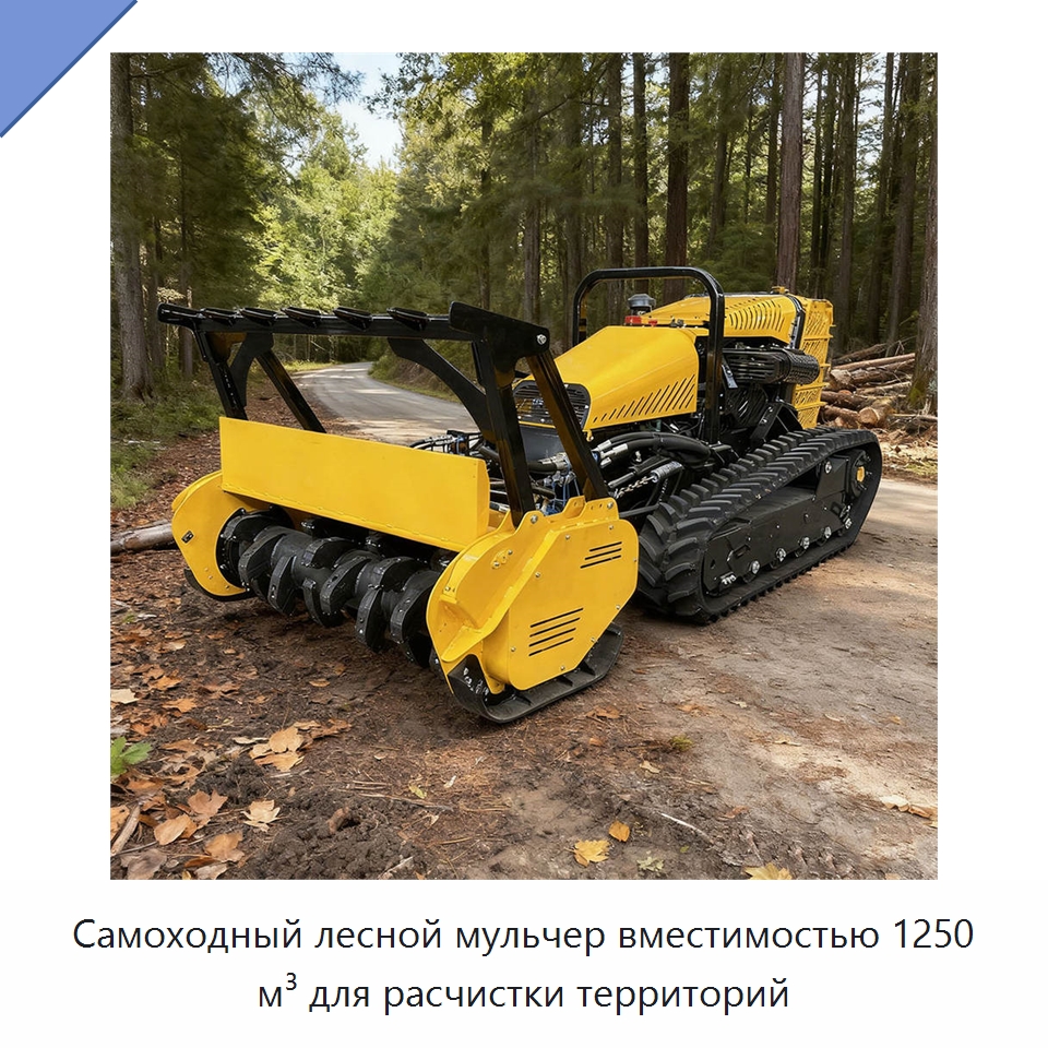 Самоходный лесной мульчер вместимостью 1250 м³ для расчистки территорий — Лесохозяйственная техника