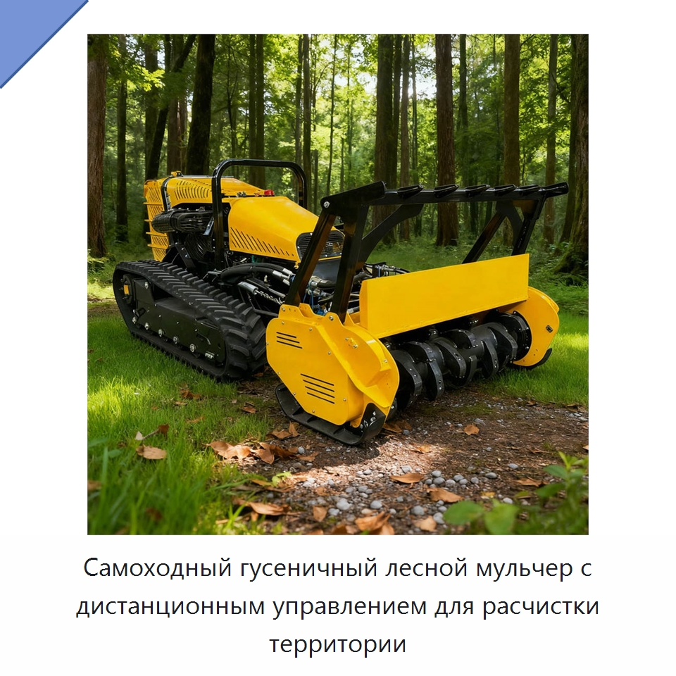 Самоходный гусеничный лесной мульчер с дистанционным управлением для расчистки территории — Лесохозяйственная техника