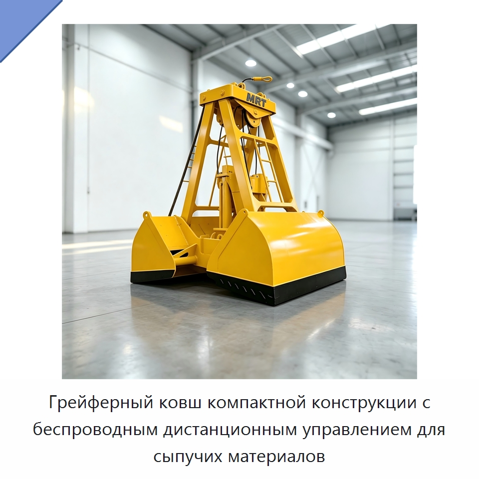 Грейферный ковш компактной конструкции с беспроводным дистанционным управлением для сыпучих материалов — Навесное оборудование для строительной техники