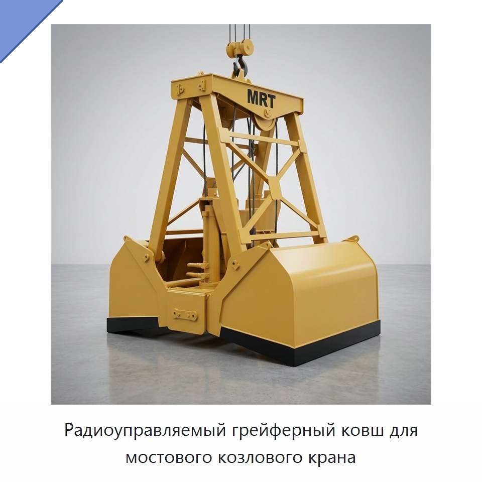 Радиоуправляемый грейферный ковш для мостового козлового крана — Навесное оборудование для строительной техники