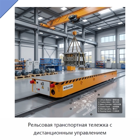 Рельсовая транспортная тележка с дистанционным управлением