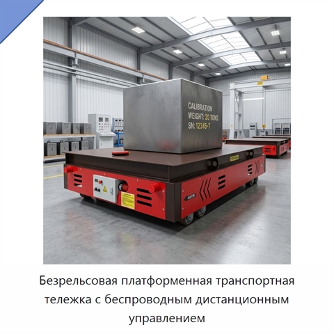 Безрельсовая платформенная транспортная тележка с беспроводным дистанционным управлением