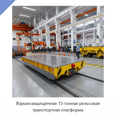 Взрывозащищённая 15-тонная рельсовая транспортная платформа