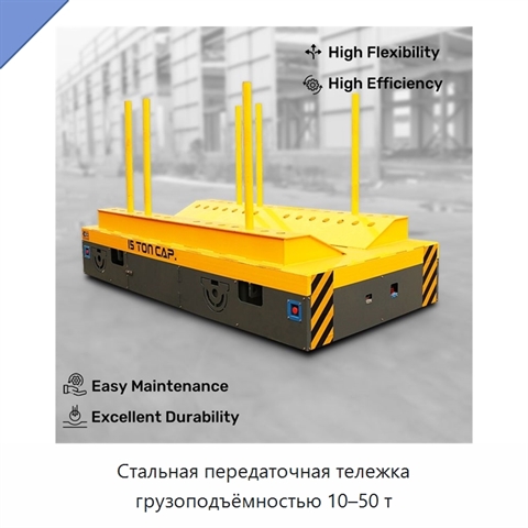 Стальная передаточная тележка грузоподъёмностью 10–50 т