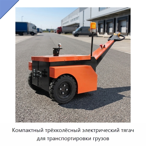 Компактный трёхколёсный электрический тягач для транспортировки грузов