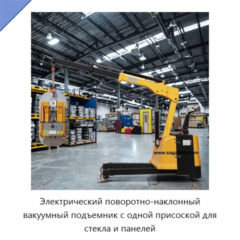 Электрический поворотно-наклонный вакуумный подъемник с одной присоской для стекла и панелей