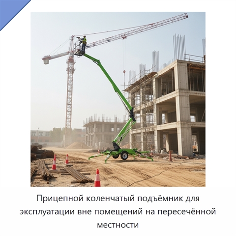Прицепной коленчатый подъёмник для эксплуатации вне помещений на пересечённой местности