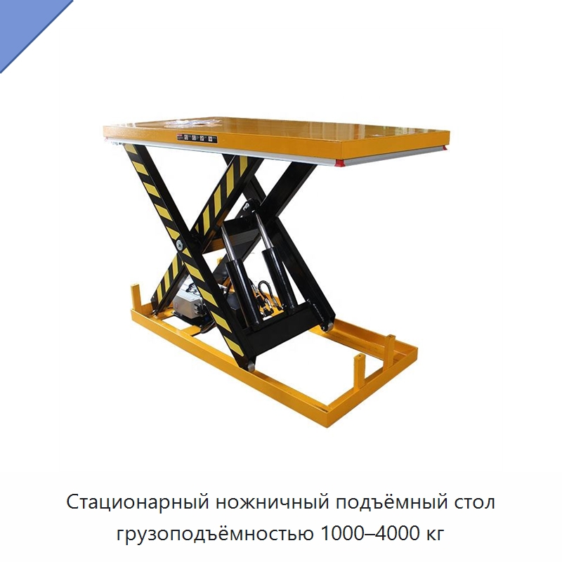 Стационарный ножничный подъёмный стол грузоподъёмностью 1000–4000 кг — Подъемные столы