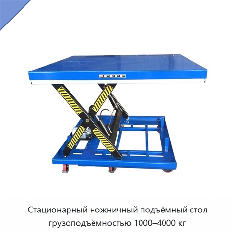 Стационарный ножничный подъёмный стол грузоподъёмностью 1000–4000 кг