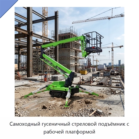 Самоходный гусеничный стреловой подъёмник с рабочей платформой