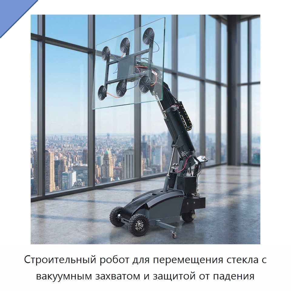 Строительный робот для перемещения стекла с вакуумным захватом и защитой от падения — Вакуумные грузозахваты