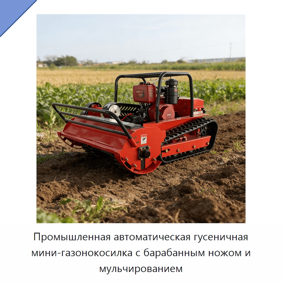 Промышленная автоматическая гусеничная мини-газонокосилка с барабанным ножом и мульчированием — Газонокосилки