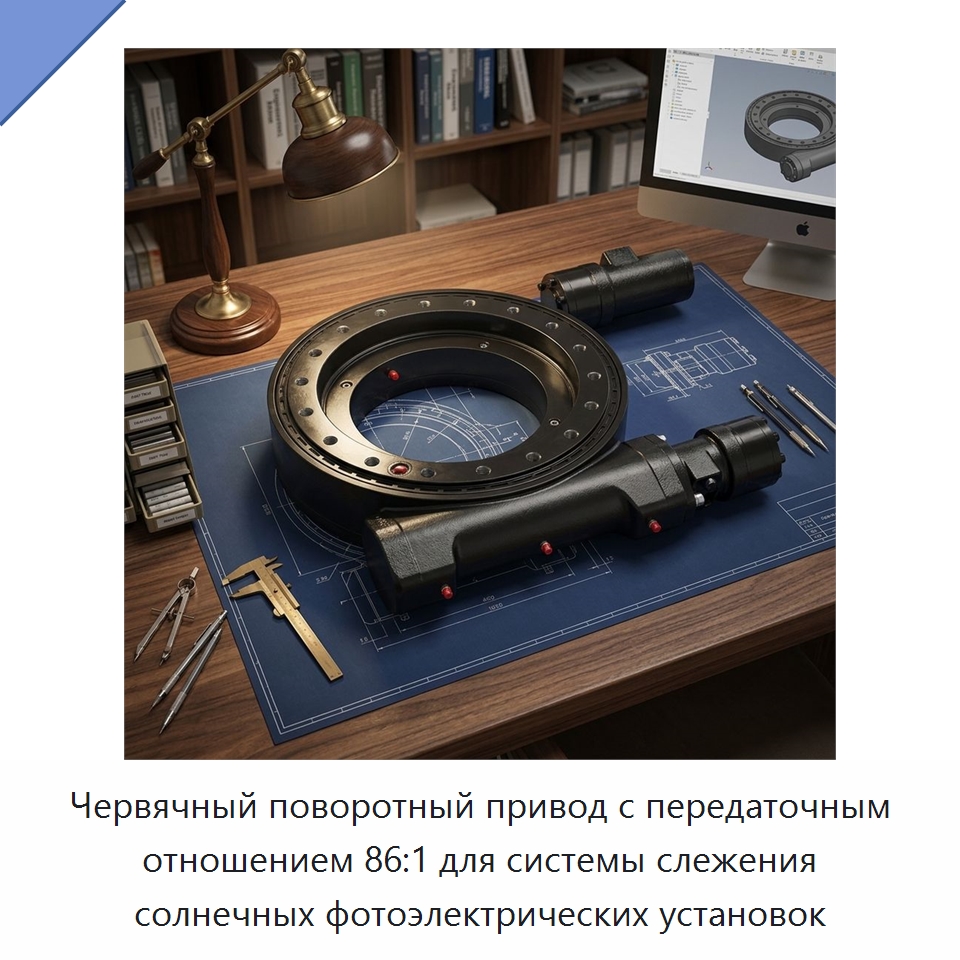 Червячный поворотный привод с передаточным отношением 86:1 для системы слежения солнечных фотоэлектрических установок — Сопутствующая продукция для солнечной энергетики