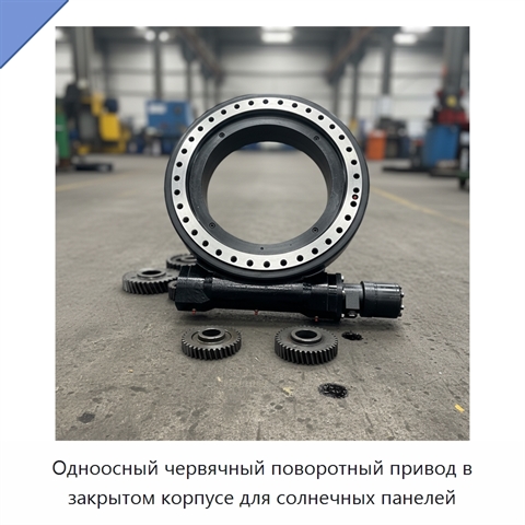Одноосный червячный поворотный привод в закрытом корпусе для солнечных панелей