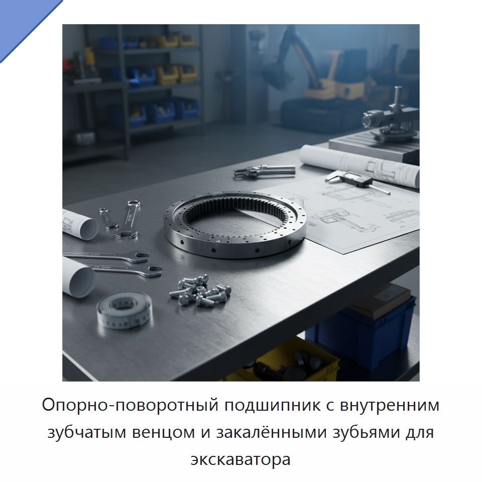 Опорно-поворотный подшипник с внутренним зубчатым венцом и закалёнными зубьями для экскаватора — Опорно-поворотные подшипники
