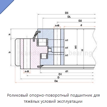 Роликовый опорно-поворотный подшипник для тяжёлых условий эксплуатации