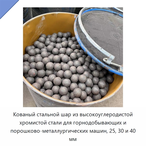 Кованый стальной шар из высокоуглеродистой хромистой стали для горнодобывающих и порошково-металлургических машин, 25, 30 и 40 мм