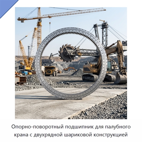 Опорно-поворотный подшипник для палубного крана с двухрядной шариковой конструкцией