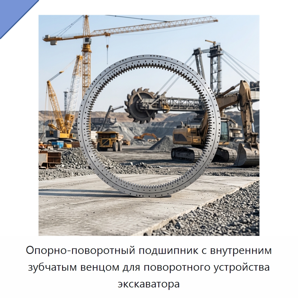 Опорно-поворотный подшипник с внутренним зубчатым венцом для поворотного устройства экскаватора — Опорно-поворотные подшипники