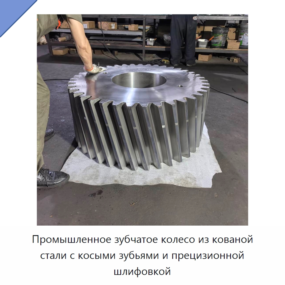 Промышленное зубчатое колесо из кованой стали с косыми зубьями и прецизионной шлифовкой — Зубчатые колеса