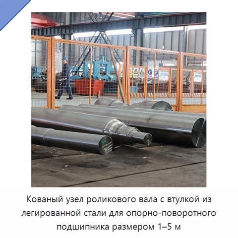 Кованый узел роликового вала с втулкой из легированной стали для опорно-поворотного подшипника размером 1–5 м