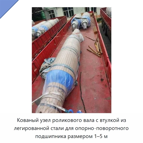 Кованый узел роликового вала с втулкой из легированной стали для опорно-поворотного подшипника размером 1–5 м