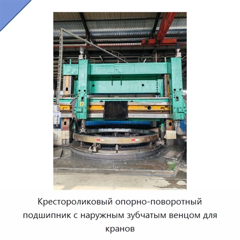 Крестороликовый опорно-поворотный подшипник с наружным зубчатым венцом для кранов