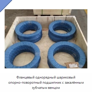 Фланцевый однорядный шариковый опорно-поворотный подшипник с закалённым зубчатым венцом
