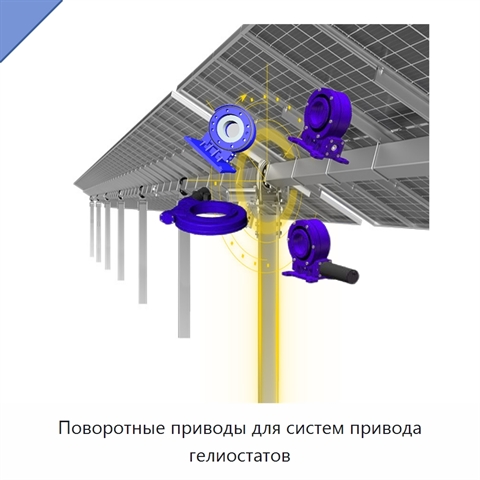 Поворотные приводы для систем привода гелиостатов