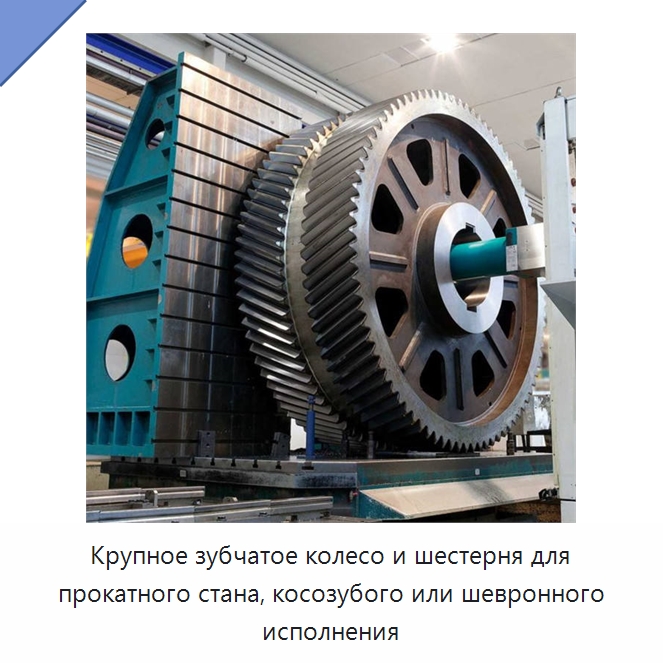 Крупное зубчатое колесо и шестерня для прокатного стана, косозубого или шевронного исполнения — Зубчатые колеса