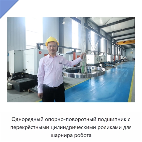 Однорядный опорно-поворотный подшипник с перекрёстными цилиндрическими роликами для шарнира робота