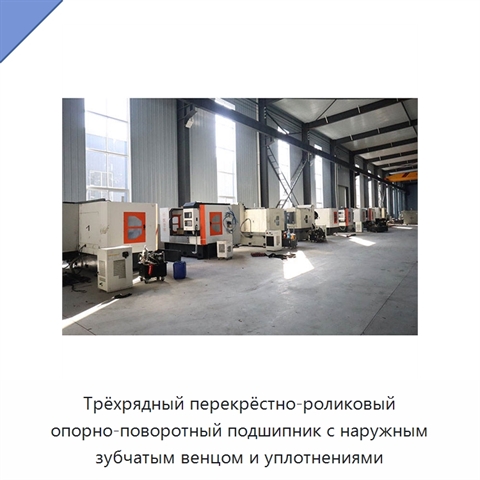 Трёхрядный перекрёстно-роликовый опорно-поворотный подшипник с наружным зубчатым венцом и уплотнениями