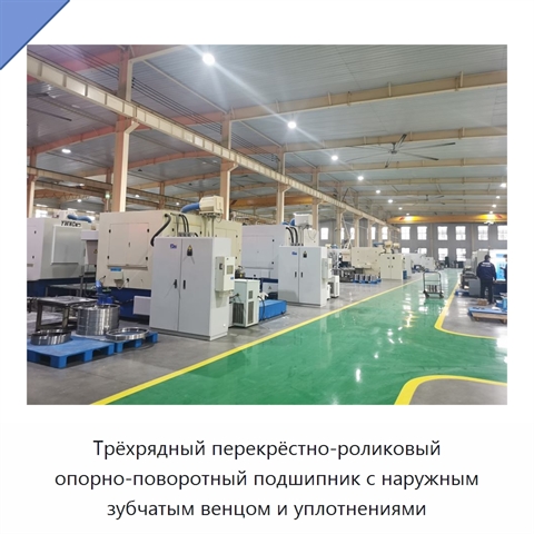 Трёхрядный перекрёстно-роликовый опорно-поворотный подшипник с наружным зубчатым венцом и уплотнениями