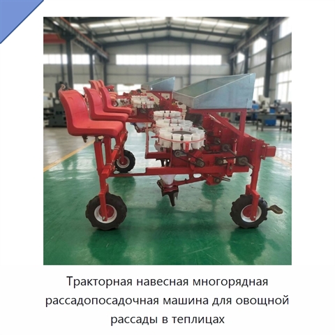 Тракторная навесная многорядная рассадопосадочная машина для овощной рассады в теплицах