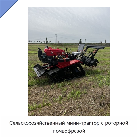 Сельскохозяйственный мини-трактор с роторной почвофрезой